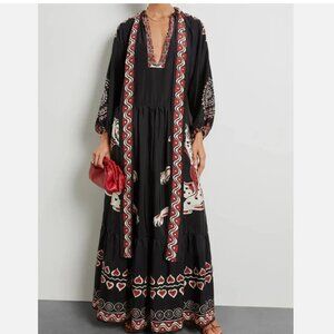La Double J Athena Animal-Print Silk Maxi Dress